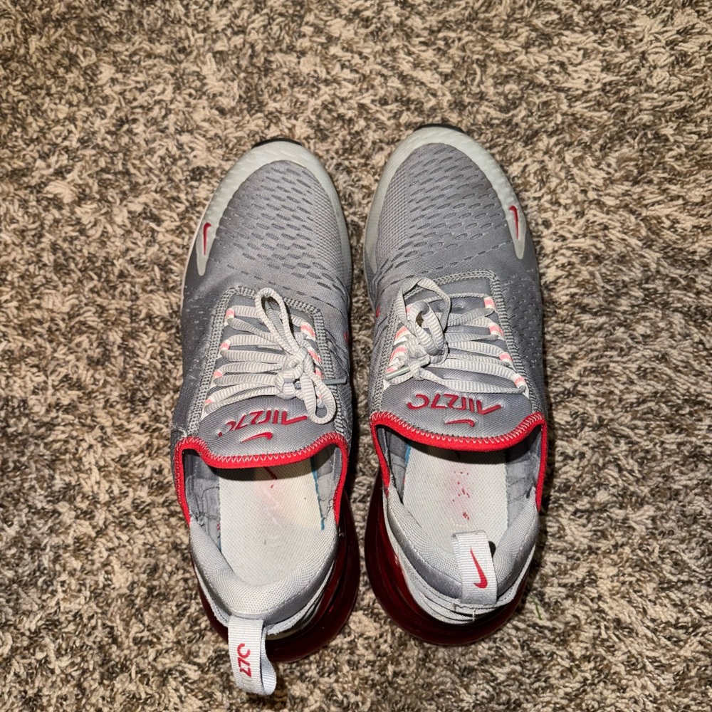 Nike Air Max 270 Gray with Red Accents